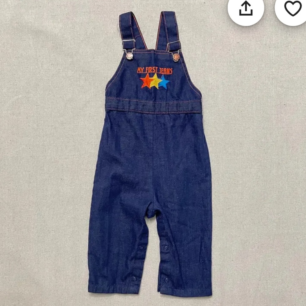 80s Kids  Vintage Health Tex My First Jeans Denim Overall Made in USA 18m